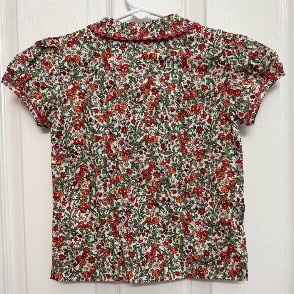 Rachel Riley London Floral Blouse Girls Size 4Y NWT Peter Pan Collar